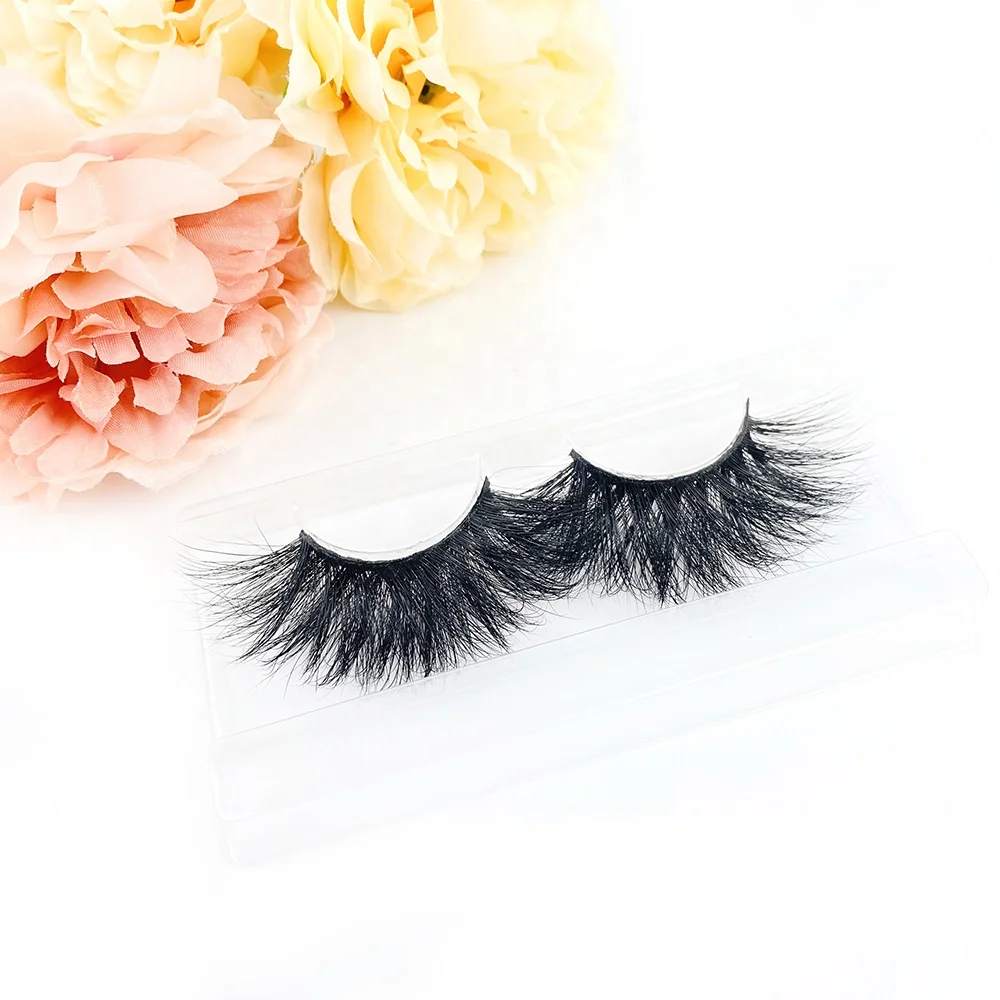 

3d mink eyelashes 25 mm eyelashes custom lash box beautier eyelashes 27 mm long 3d mink lashes, Black