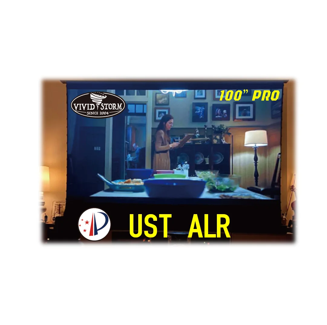 

Vividstorm Pro 16:9 100 inch electric elevator TV home projection screen 4K short focus laser projector