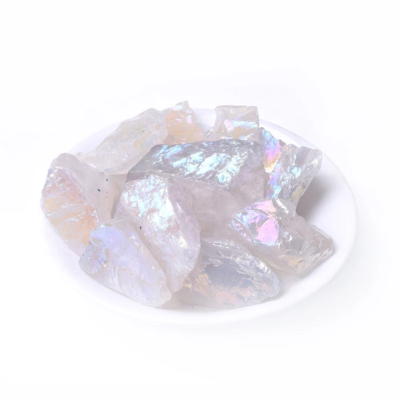 

Wholesale natural stone white raw crystal aura clear quartz colorful bulk crystals