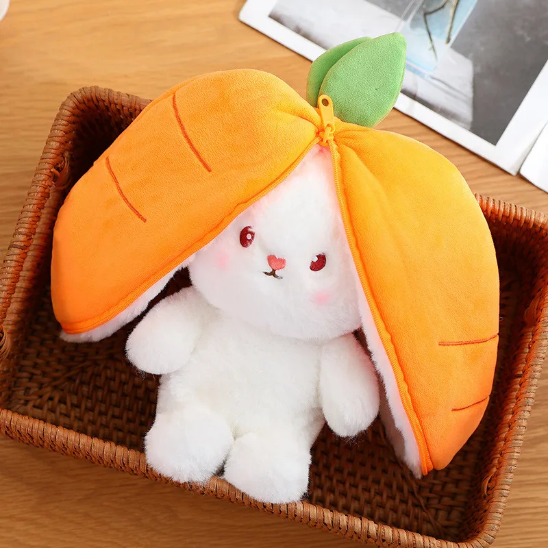 

Kawaii strawberry Rabbit Plush Changing Toy Carrot Bunny Plush Stuffed Animal