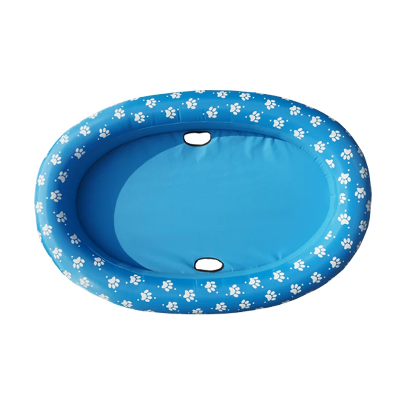 

Inflatable Pet Dog Floating Row Beach Toy for Dog Cat Swimming Tool Foldable Swimming Pool Floating Row Bed Water Toy for Dogs, Blue/yellow/