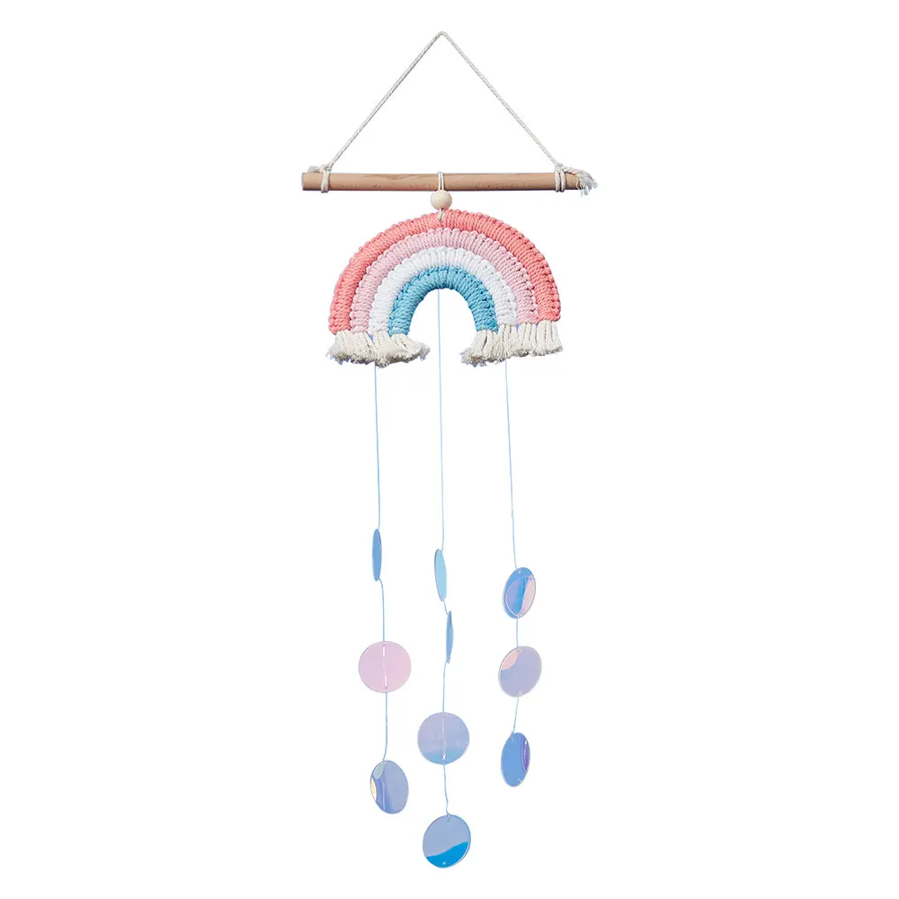 

Bedroom decoration resin wall hanging shell pendant rainbow acrylic sequin wind chime pendant