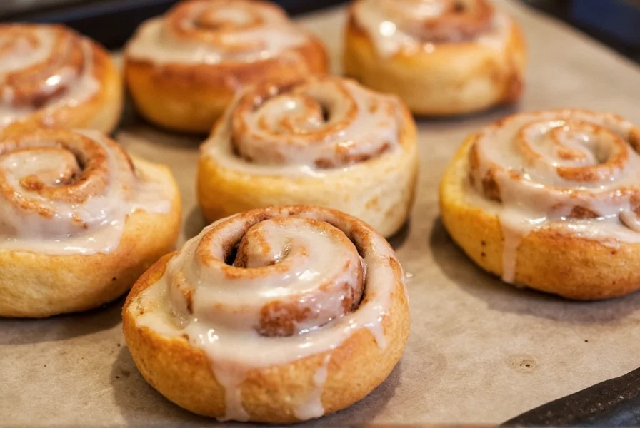 Artisan cinnamon rolls at Cinnamon Rainbows NH bakery in Concord, New Hampshire with visible swirls and icing