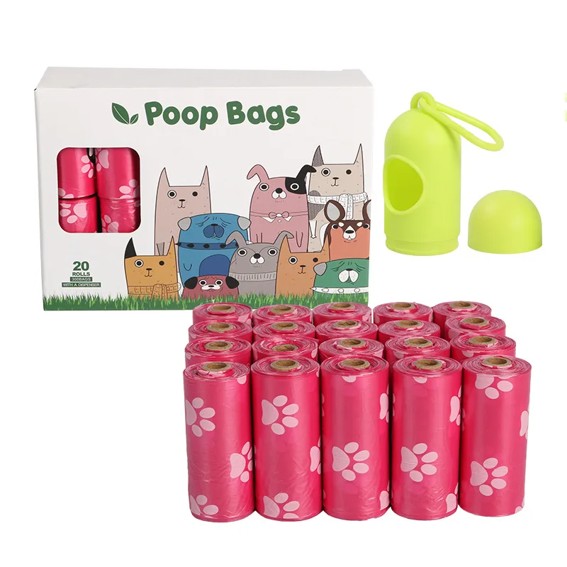

Eco-Friendly Dog Poop Bags Plant-Based Biodegradable Poop Bags dog waste bags with dispenser