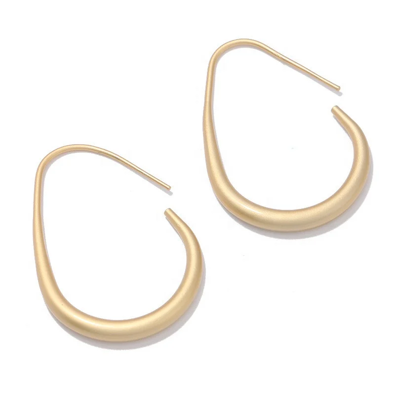 

Oval Circle Hoop Earrings Simple Minimalist Gold Color Classic Geometric Women Ear Loop Punk Party Fashion Jewelry