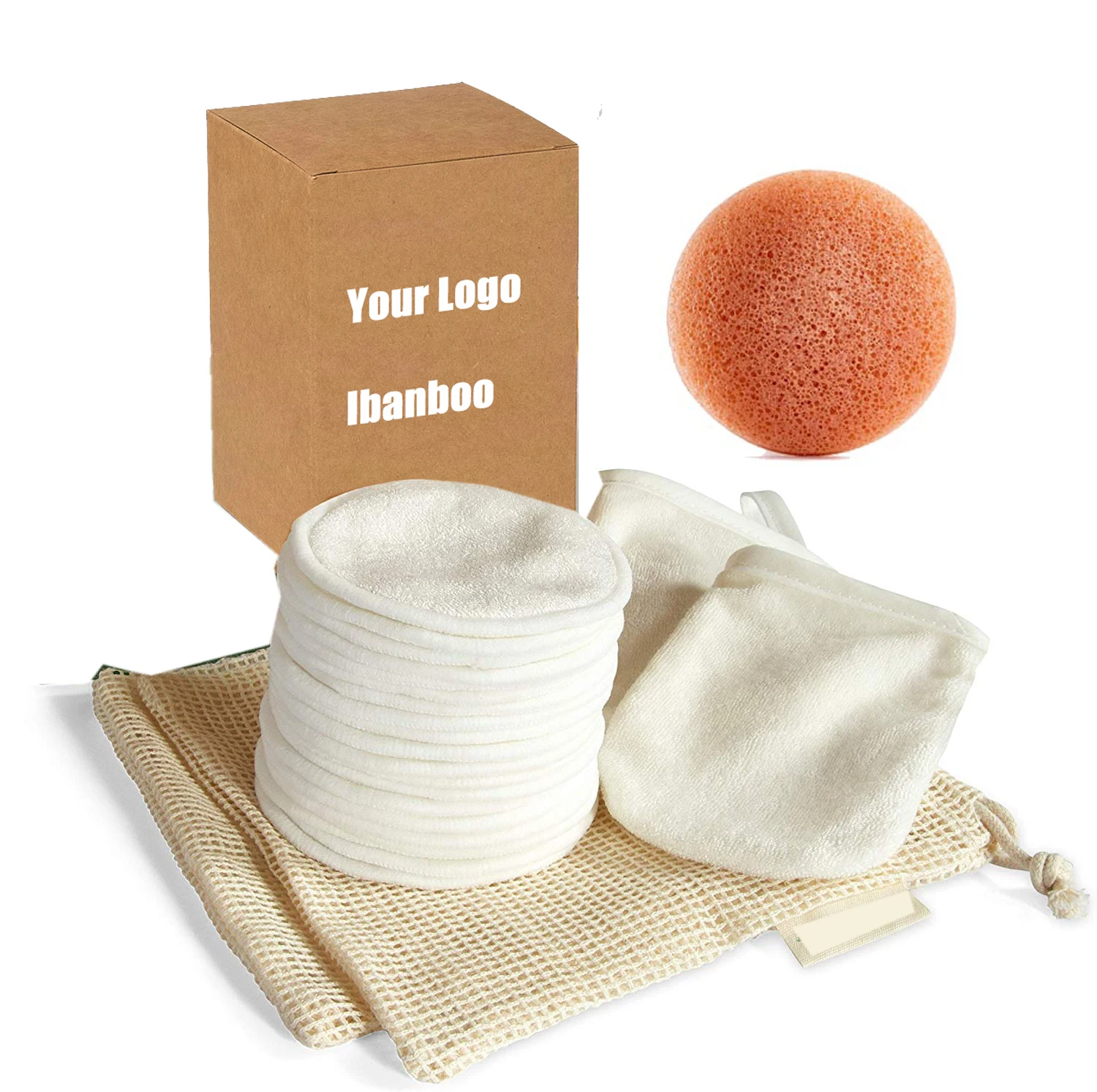 

High Quality 3 Layers Washable Bamboo Cotton Face Cleansing Pads, Custom color