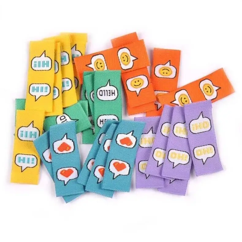 Free Design Customization Multicolor Embroidery Labels for Sewing Handmade Labels Clothes Bags Tags