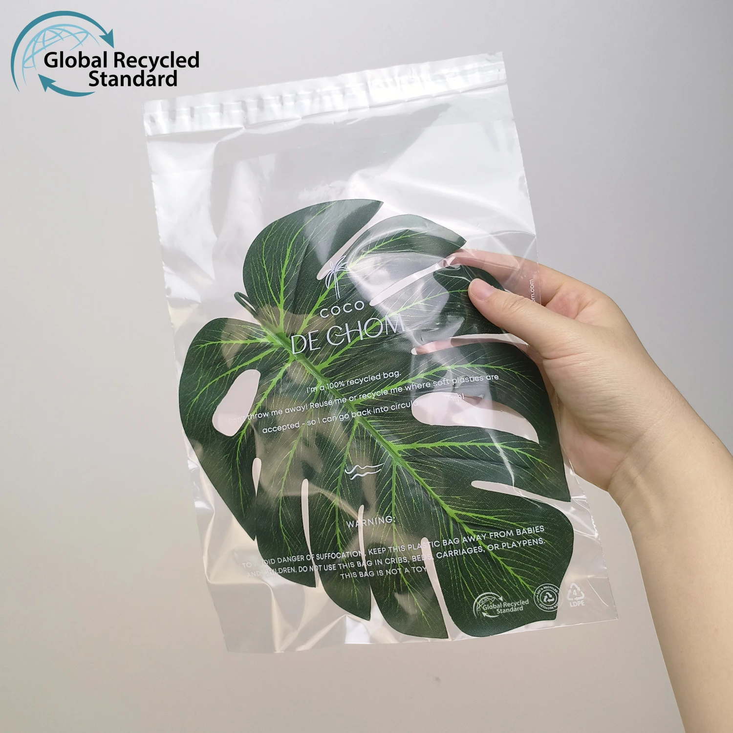 

Underwear clothes plastic bags with custom logo recycled transparent self-adhesive bag pcr plastic packaging bags for clothing