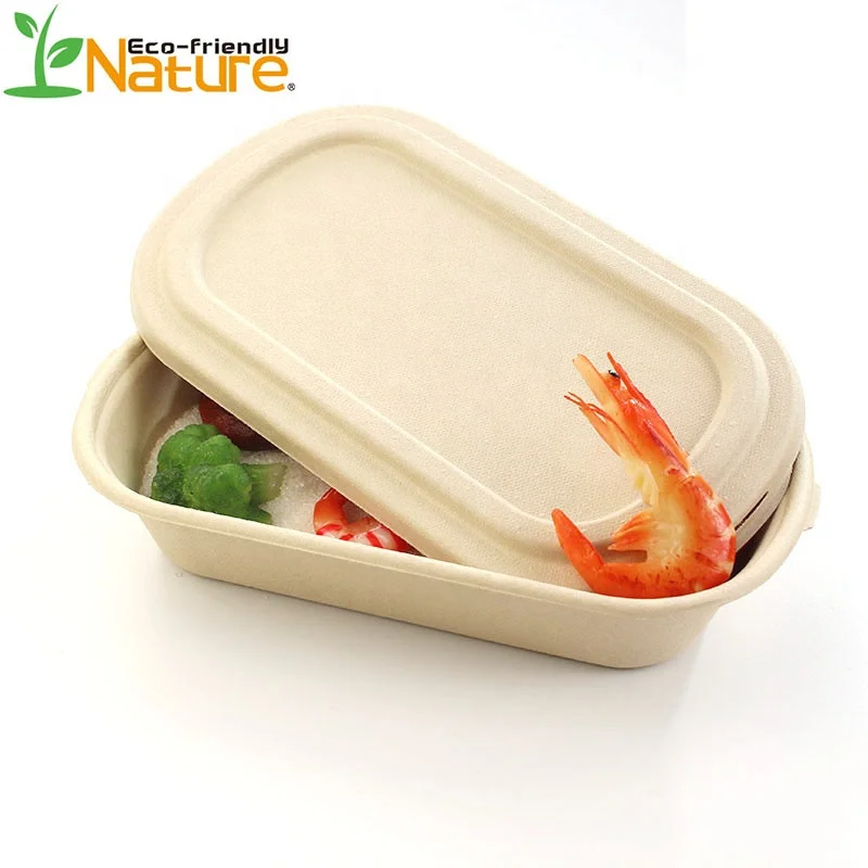 

Sugarcane Bagasse food containers Eco Friendly Bento Box With Lids
