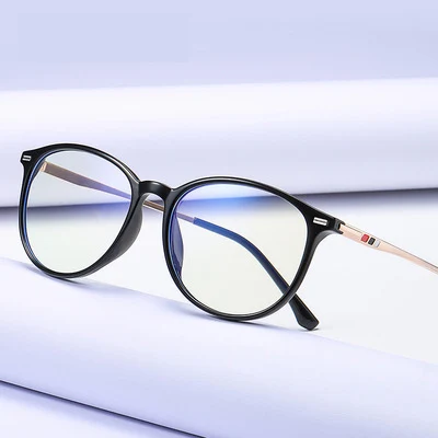 

High Quality TR Metal Frame Women Eyeglasses Fashion Anti Blue Light Optical Eyeglasses Glasses