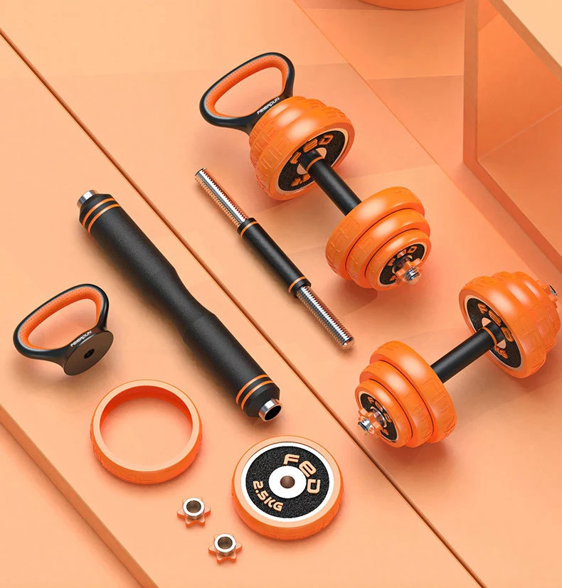 

2021 Hot Sale 6 In 1 Adjustable Dumbbell Barbell Kettlebell Set Push Up Stand Workout Fitness Exercise Kettlebells