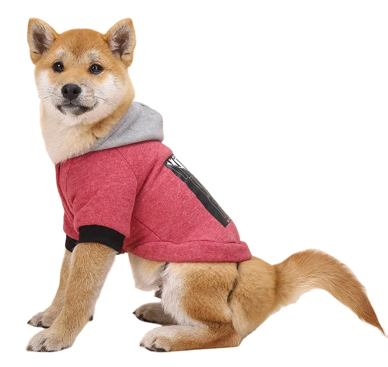 

Pet clothing autumn velvet thick solid warm dog dress clothes cute letter print trendy dog sweater clothing hoodie for pets