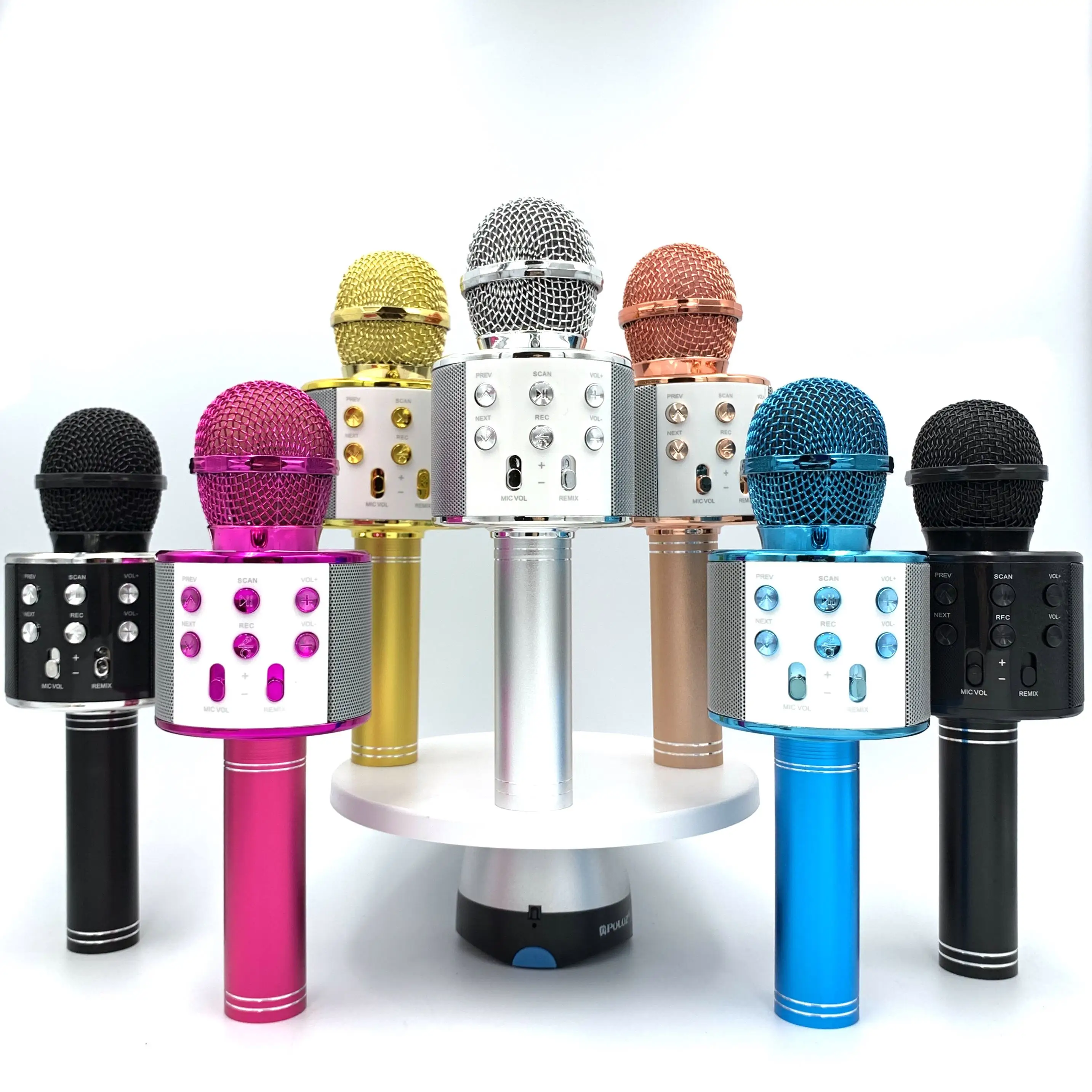 

Custom Portable Handheld Ws858 Bt Kids Microphone Karaoke Microphone With Super Large Capacity, Black/rose gold/gold/blue/purple