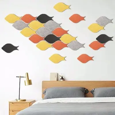 

Creative Wallboard Bedroom TV Background Wallboard fish-shaped felt background wall for home nursery, Customized color