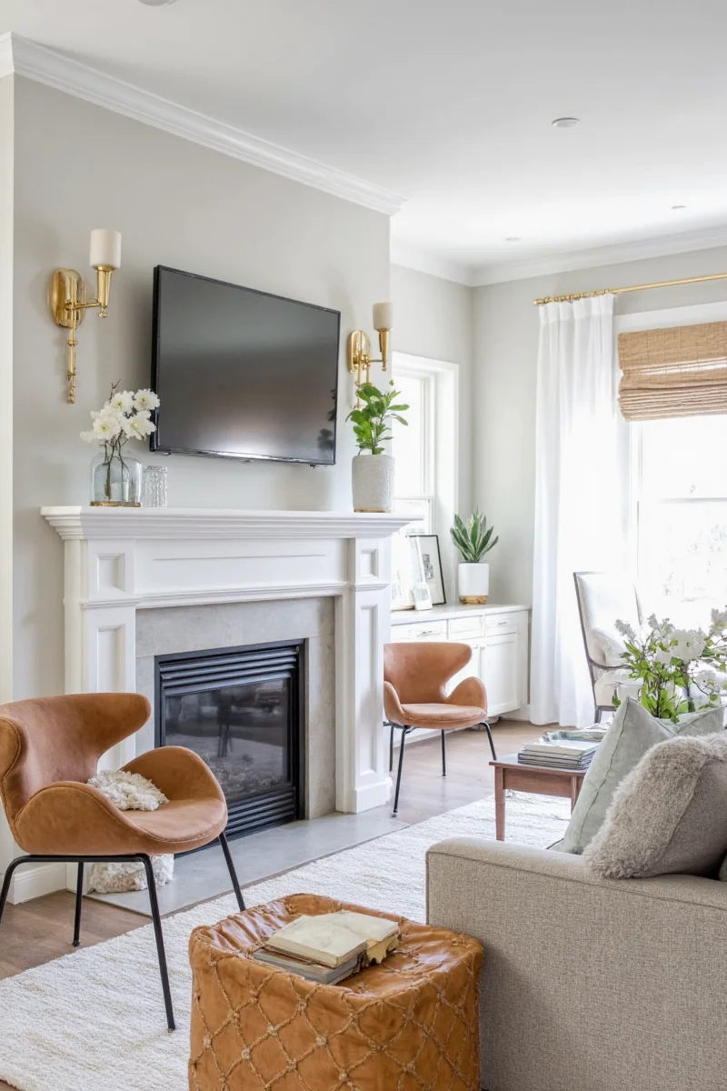 Customized wall sconces in a modern living room