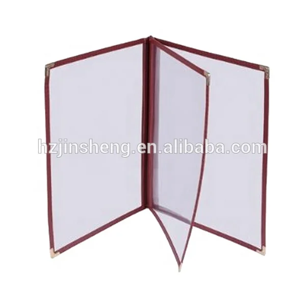 
transparent pvc pages place restaurant hotel wine menu folder 