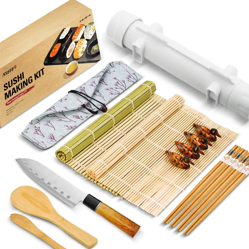

10-piece Set Food Grade Wholesale Hot Selling Diy Sushi Roller Tool Bamboo Sushi Mat Set Sushi Making Kit