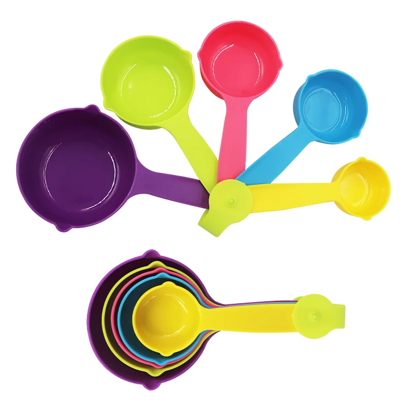 

5pcs/set Colorful Plastic Measure Spoon Kitchen Measuring Spoons Teaspoon Coffee Sugar For Cake Baking Measuring Tools