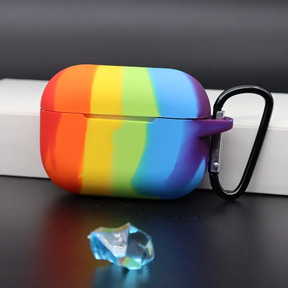 

Colorful Rainbow Soft Silicone Skin Gel Case for Apple AirPods Pro 1st 2nd Gen