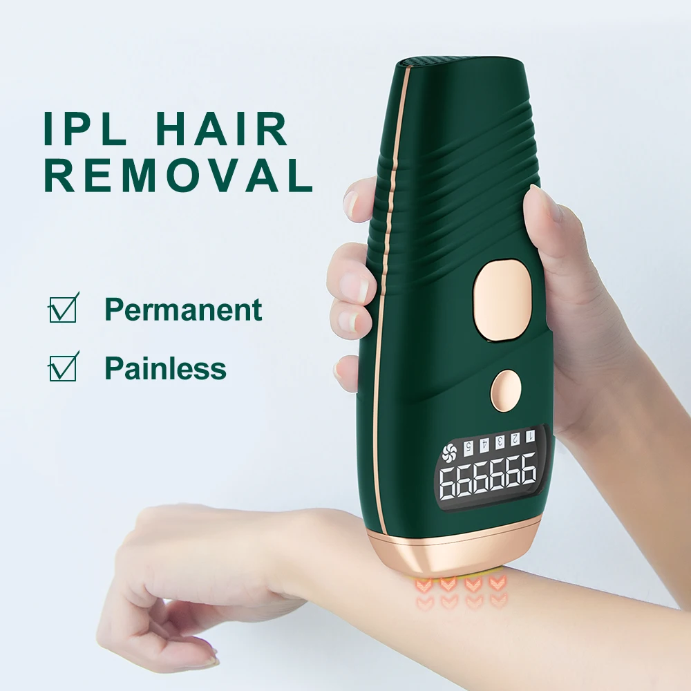 

990000 flashes home use professional painless epilator permanent remover laser device ipl hair removal, White, green