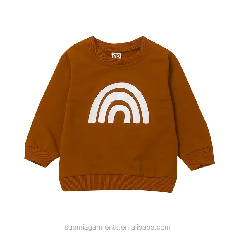 

Autumn Children Clothes Boy Girl Long Sleeve Crewneck Rainbow Sweatshirts Kids, Photo showed and customized color