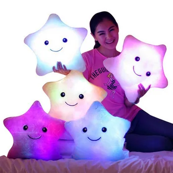 
C107 Luminous Pillow Star Cushion Colorful Glowing Pillow Plush Doll Led Light Toys Gift For Girls Christmas Plush Light Toys  (60836367731)