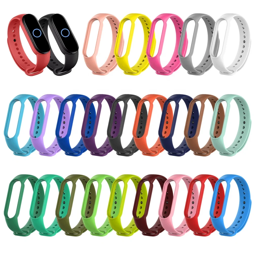 

BOORUI 2021 mi band 5 strap sport mi band 4 strap silicone wristbands miband 6 strap for xiaomi mi band 6 5 4 3 replacement, 35 different mix colors