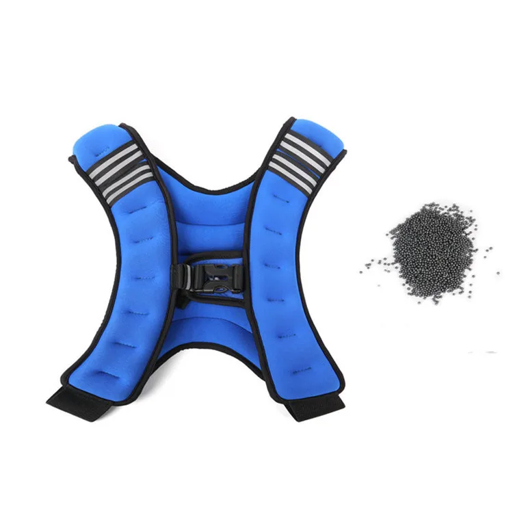 

New Design Breathable Waterproof Neoprene 10kg Weighted Workout Vest with Pure Steel Shot Filling for Running, Black, blue