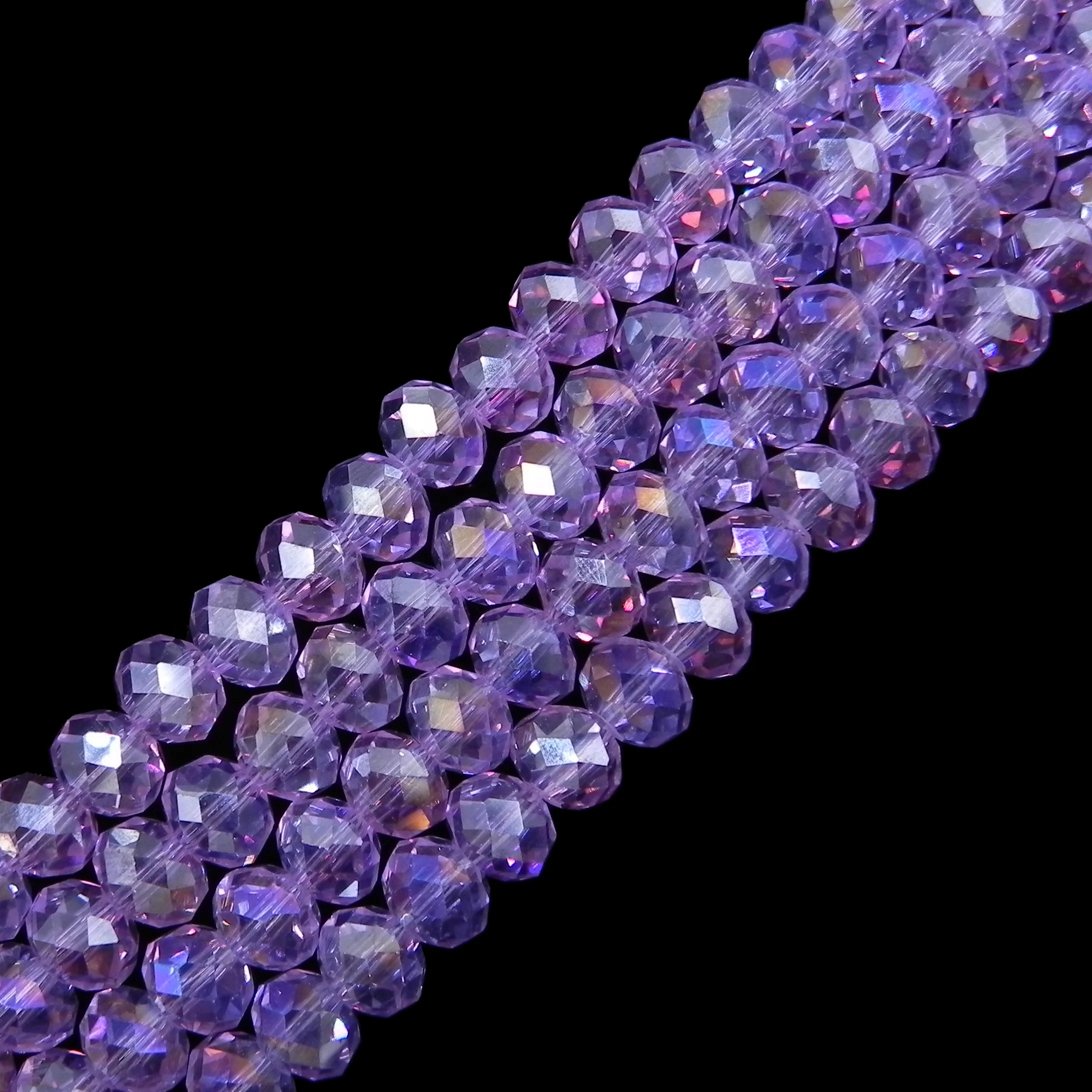 

10mm Multi Color Crystal Czech Loose Glass Beads Plating AB Crystal Beads 10*8mm Rondelle 32 Faceted Jewelry