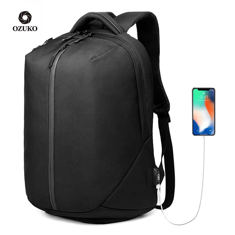 

OZUKO 9080 New Bagpack Softback Anti Theft Leisure Backpacks With USB Charging Port Mens Custom Laptop Bags Backpack Mens