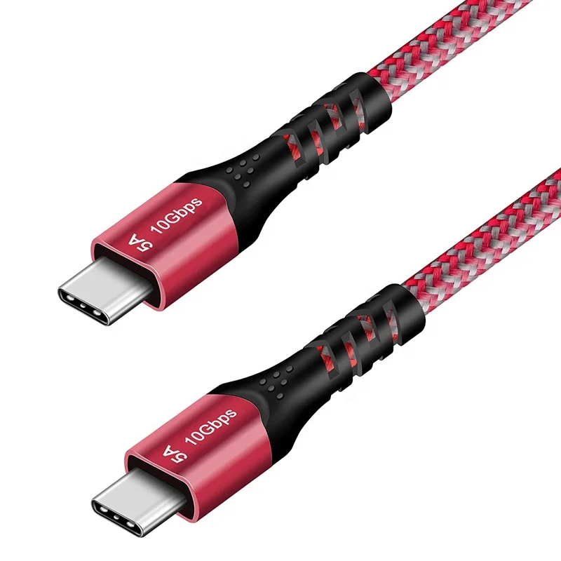 

USB 3.1 Type C to Type C 3.1 Gen2 5A 100W Power Delivery Cords Fast Charging Data Cable, Red /oem