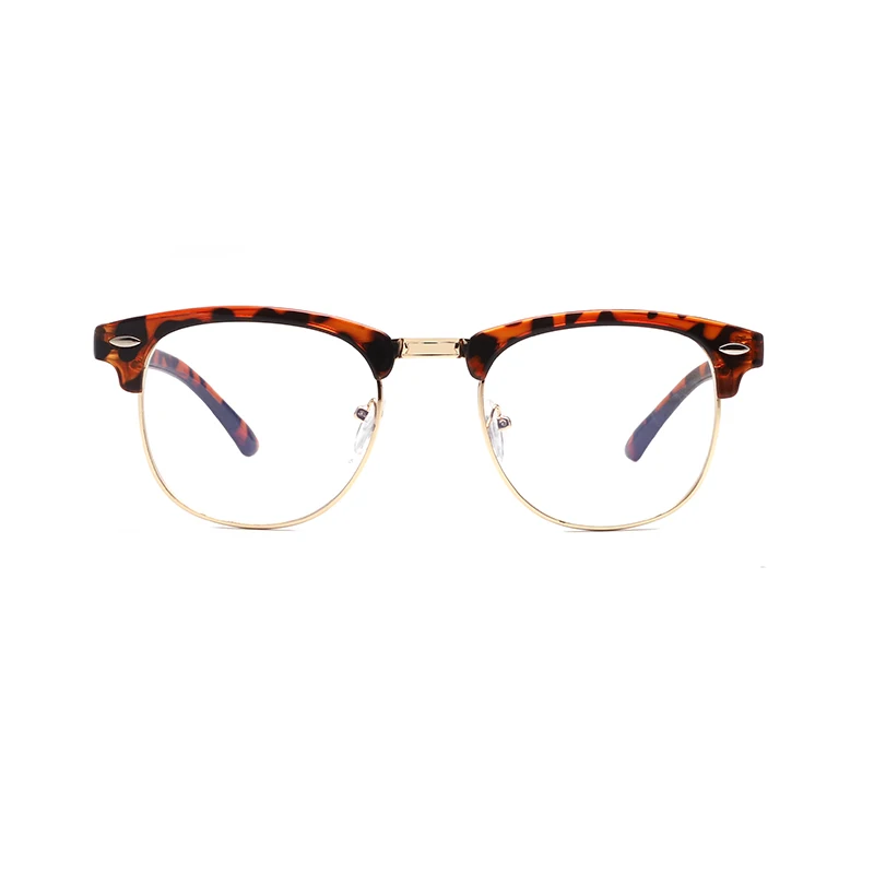 

Latest Fashion Vintage Metal Half Clear Lens Glasses eyeglasses men women Optical Spectacle Frame China Manufacture 2019