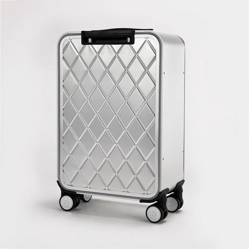 

High-quality aluminum magnesium alloy trolley case luggage all metal front open cover all aluminum alloy suitcase