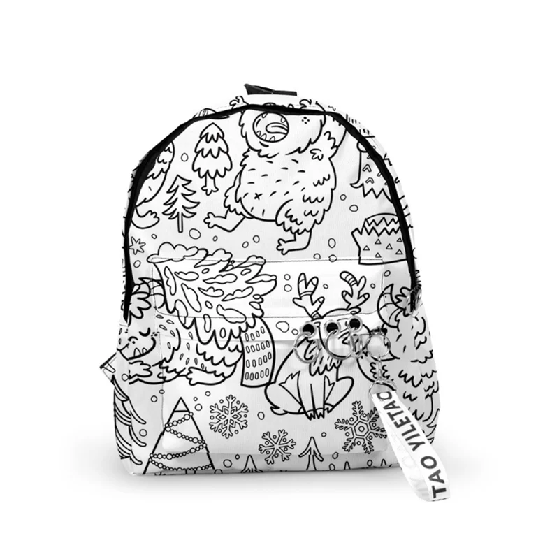 

Hot Sale Oxford Cloth Material For School Student Shoulder Bag Ten Colors Christmas Pattern High Quality Cute Backpack Women