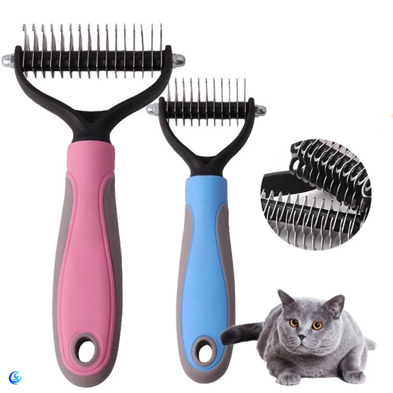 

Pet Grooming Brush Pet Safe Dematting Comb 2 Sided Dematting Comb