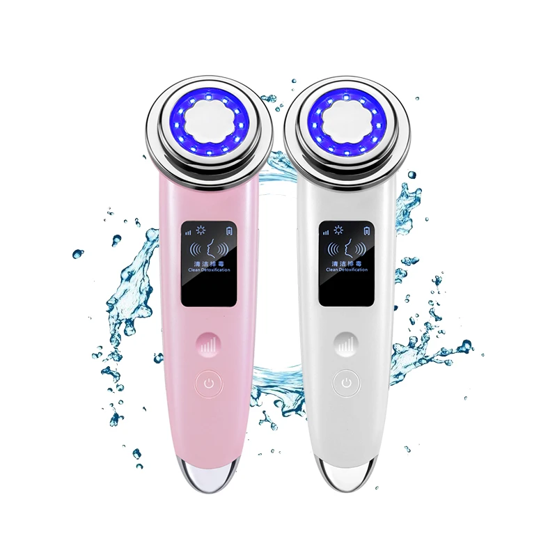 

Popular EMS Vibration Galvanic Facial Wand LED Light Photon Beauty Equipment Hot Cold Face Massager