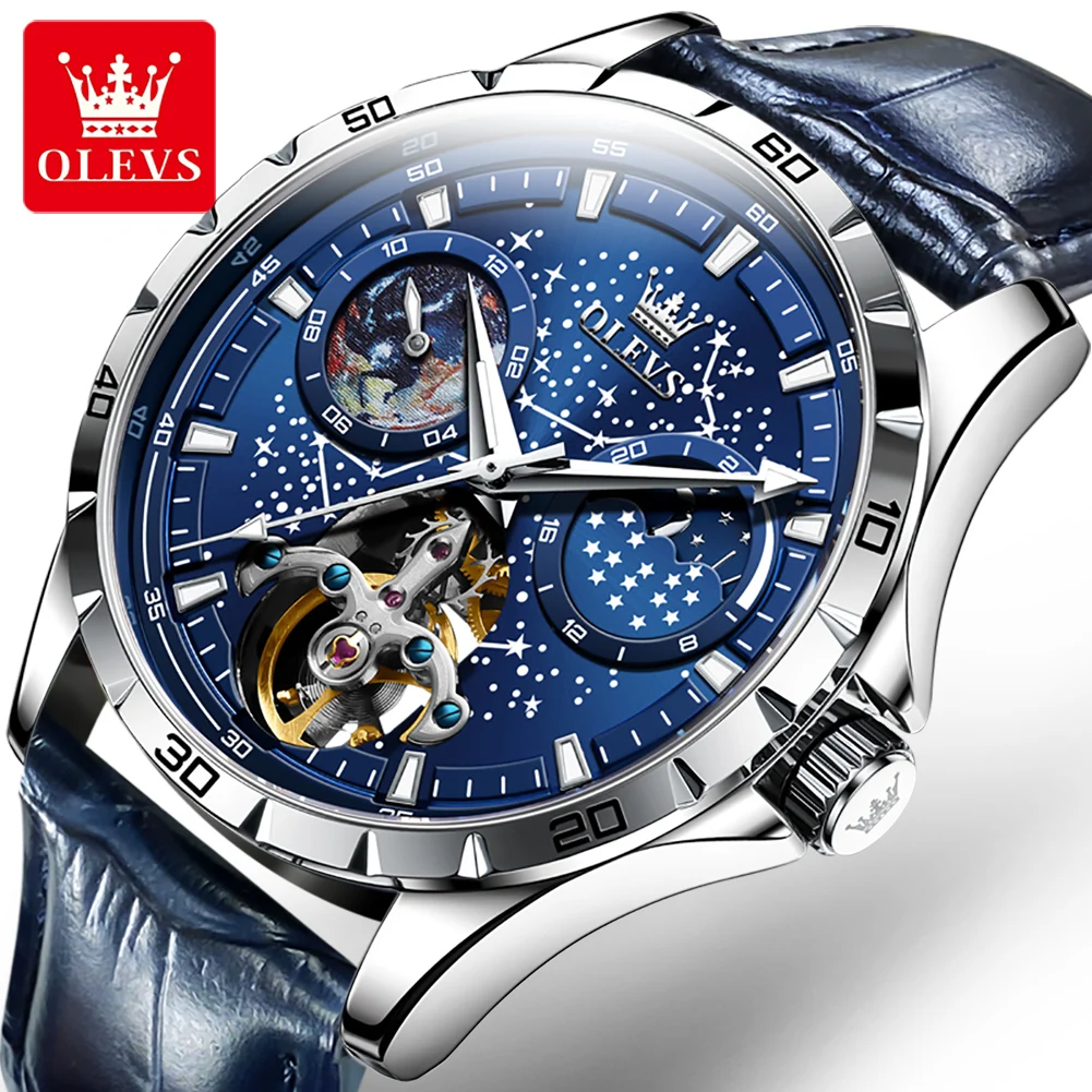 

OLEVS 6689 Luxury Waterproof Sports Watch Man Fashion Calendar Wrist Automatic Mechanical Hand Watches Stainless Steel watch