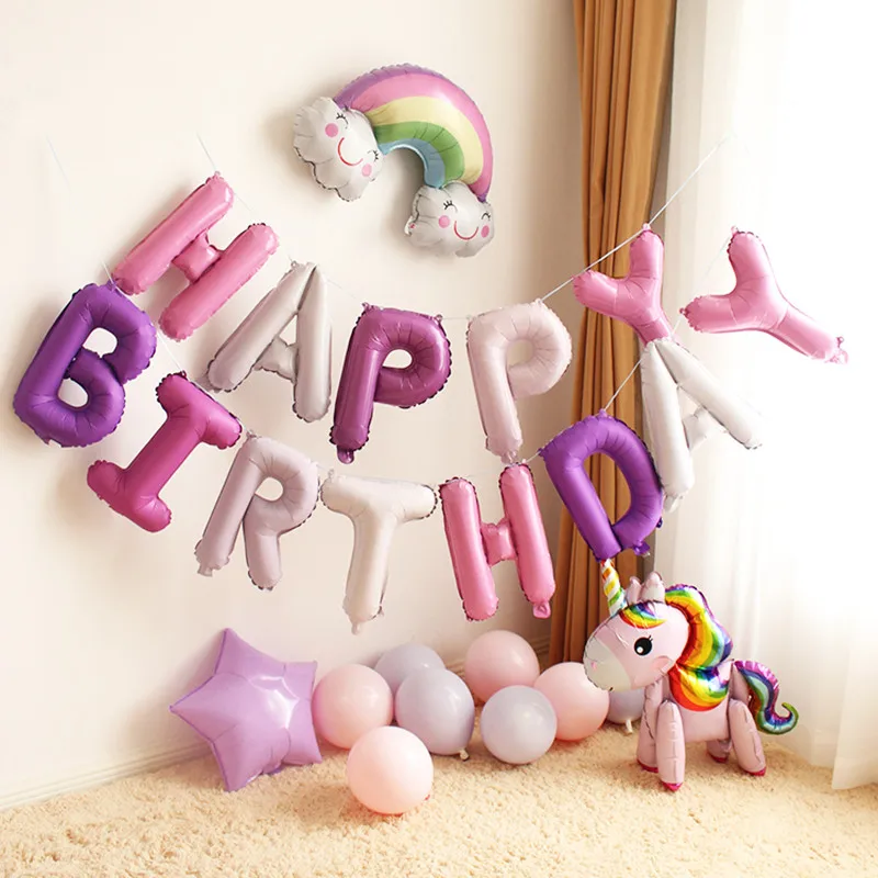 

Free Shipping  Colorful Happy Birthday letters Balloon Helium letter Balloons birthday Party decoration