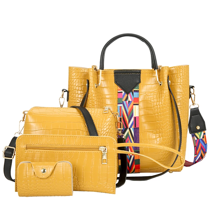 

4pcs Set Young Lady Purses Factory Wholesale Ladies Hand Bags For Women Large Capacity Handbags