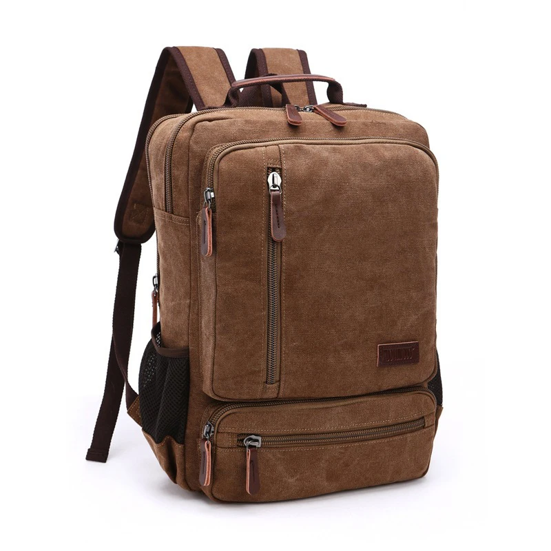 

Retro canvas big large high quality hiking travel outdoor bag school backpacks for university students, Multi