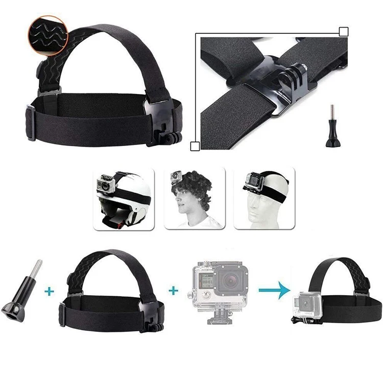 Go Pro Mount Belt Adjustable Head Strap Band Session for Gopro Hero 6/5/4/3 SJCAM Xiaomi Yi 4k Action Camera Accessories