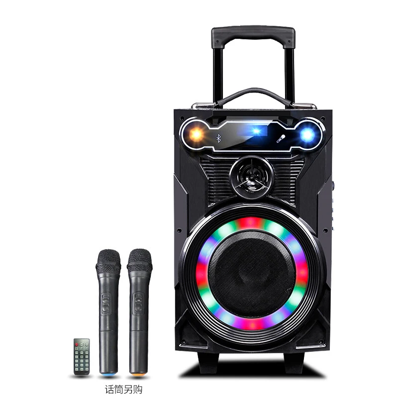 

HiFi Outdoor portable trolley wireless loudspeaker microphone USB charger wireless outdoor big speaker