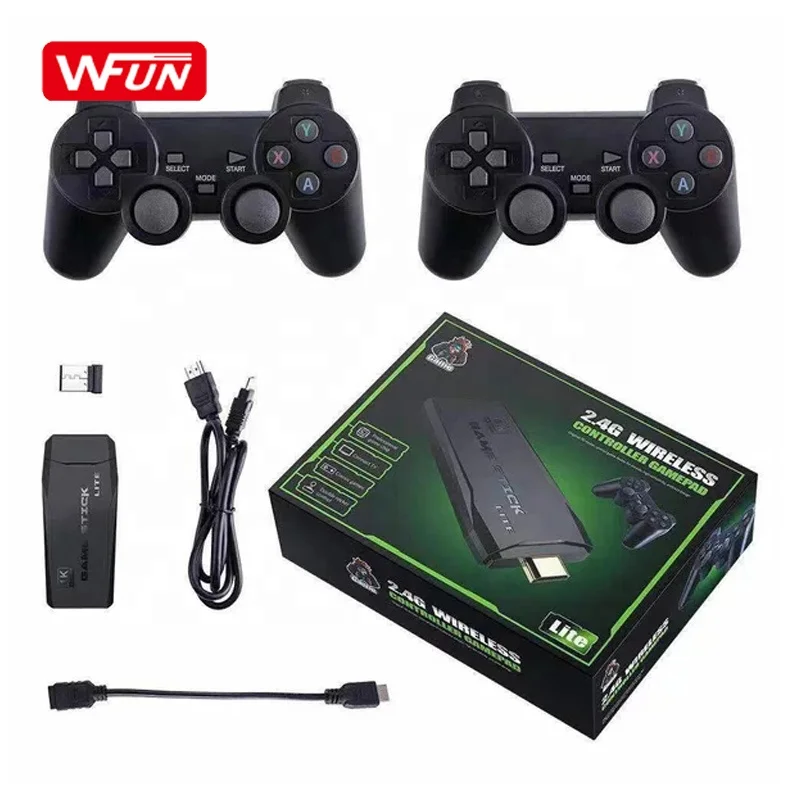 

Built-in 10000 Games Kids Super Retro 2.4G Wireless Double Gamepad HD TV 4K Game Stick Video Games Consoles