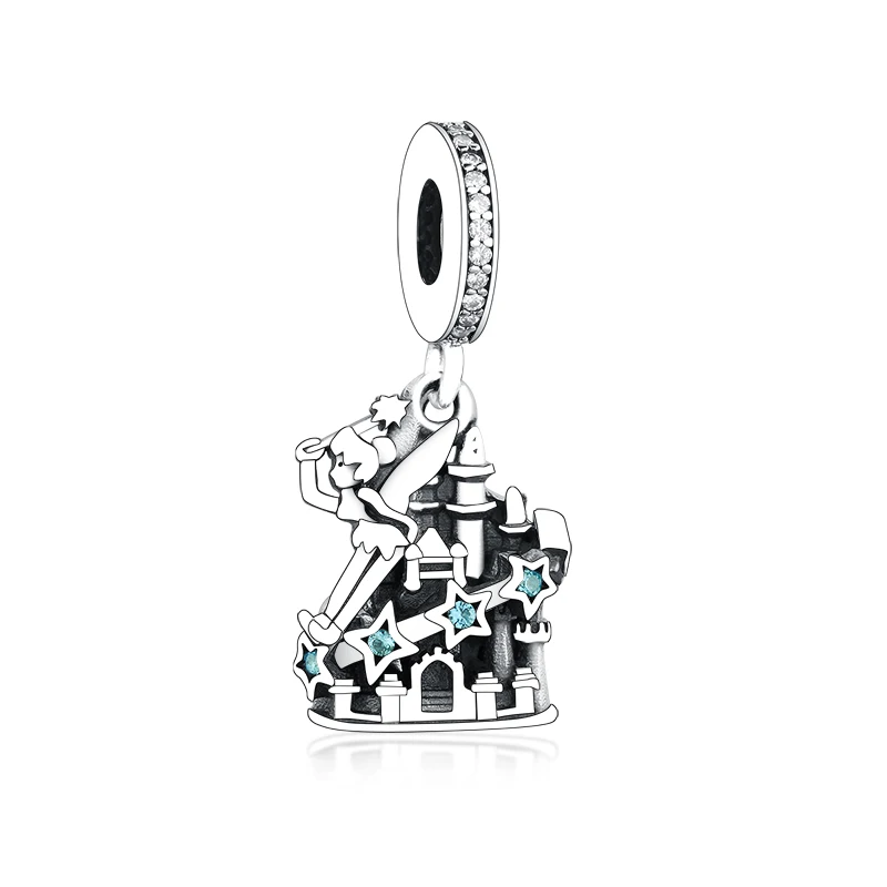 

Dropshipping Hot Sale Real 925 Sterling Silver Flower Fairy Castle Dangle Charms Fit Pandora Bracelet Jewelry Making