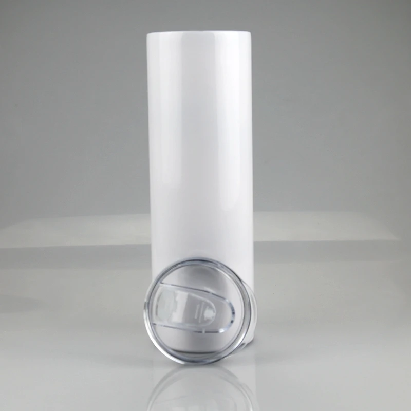 

2021 Top Mover 18/8 Stainless Steel Travel Coffee Mug Steam Double Wall Insulated 20oz Sublimation Blank Straight Skinny Tumbler, White color