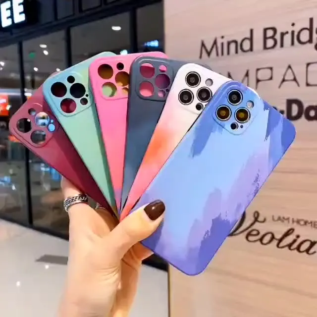 

Custom Painted TPU Mobile Phone Case Camera Full Protection Cover for iPhone 12 12 13 pro max 13 12mini, Multi colors