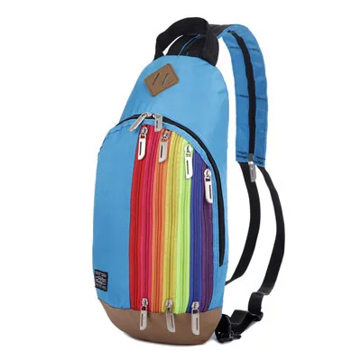

Unisex Chest Bag Fitness Outdoor Sports Travel Backpack Rainbow Stripe Sports Carrying Bag Summer Color Bag, Duffle black khaki bag