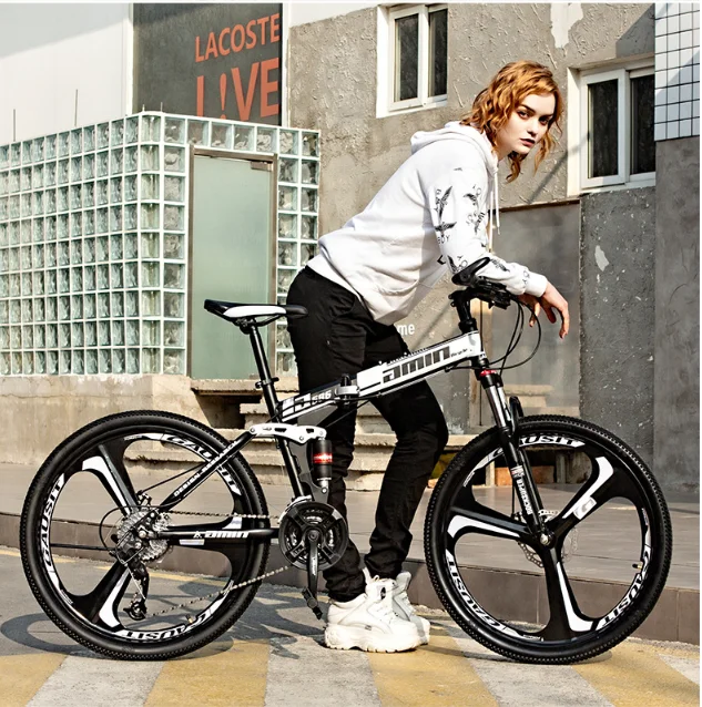 

Factory direct mountain bike fashion 27-speed double shock absorber one-wheel cross-country folding mountain bike bicycle, Multi color