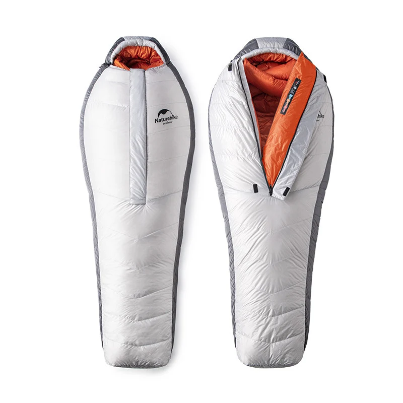 

Outdoor camping Thickening in winter Ultra light Cold proof down mummy sleeping bag, Moonlight silver