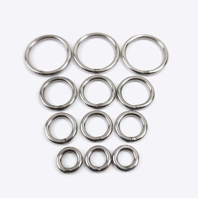 

Meetee LCH-138 20-140mm Iron Welded Ring Hardware Accessories for Bag 304 Stainless Steel Circle O Rings Handbag Round Buckle, Silver